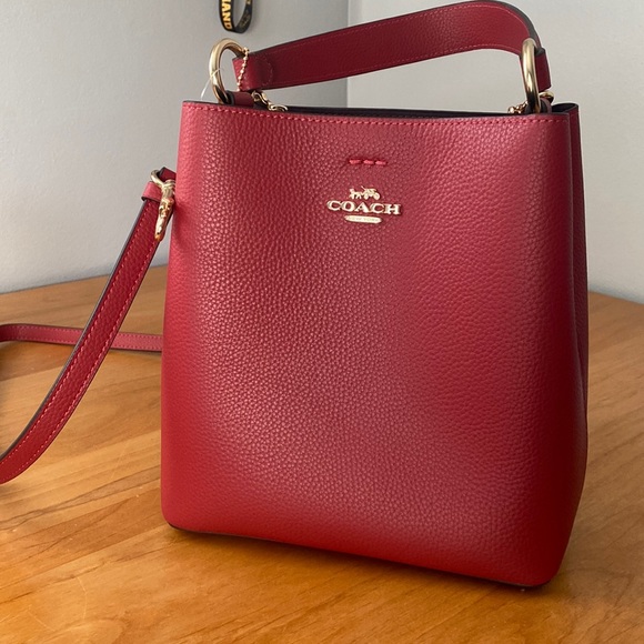 Coach Bags Coach Small Leather Town Bucket Bag In Oxblood Poshmark